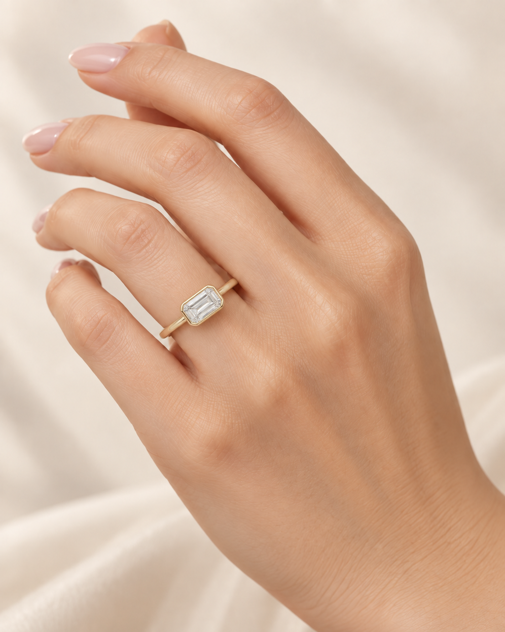 Emerald-Cut Bezel Solitaire Ring