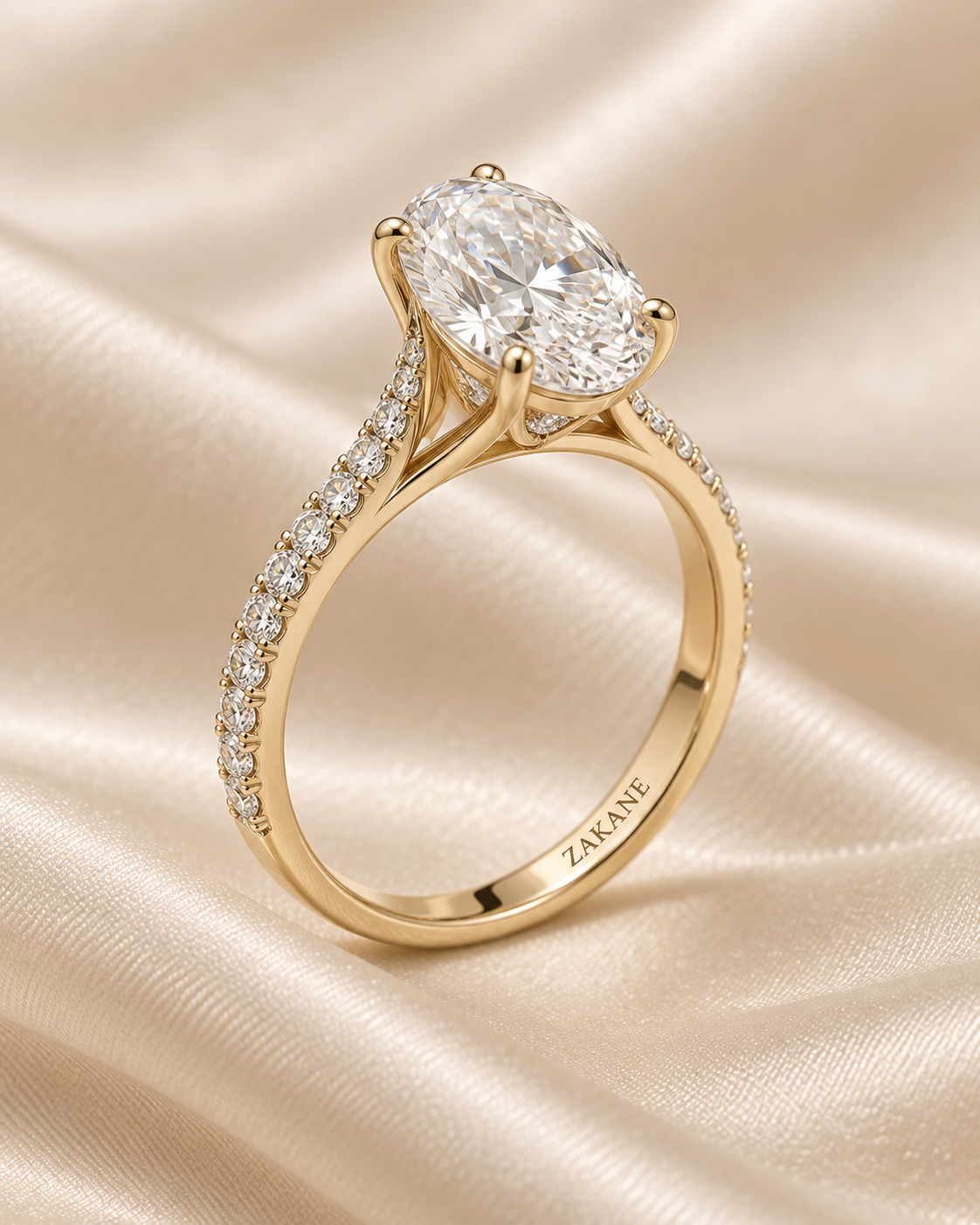 Oval Diamond Solitaire Ring