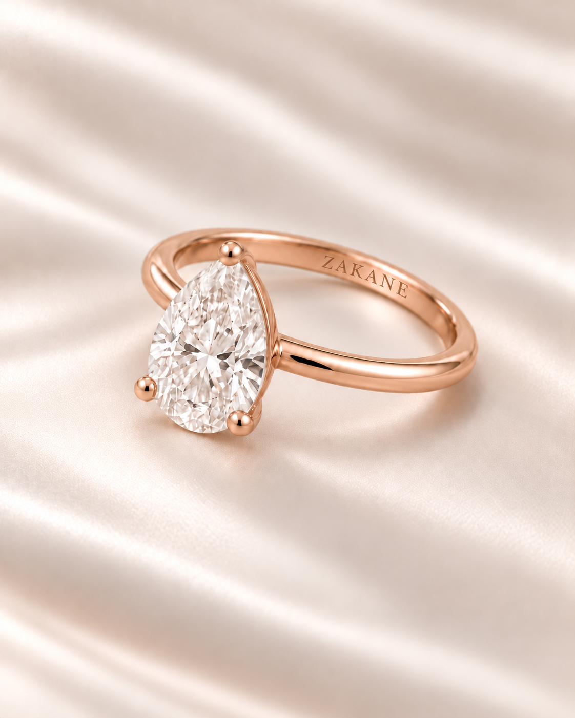 Pear Diamond Solitaire Ring