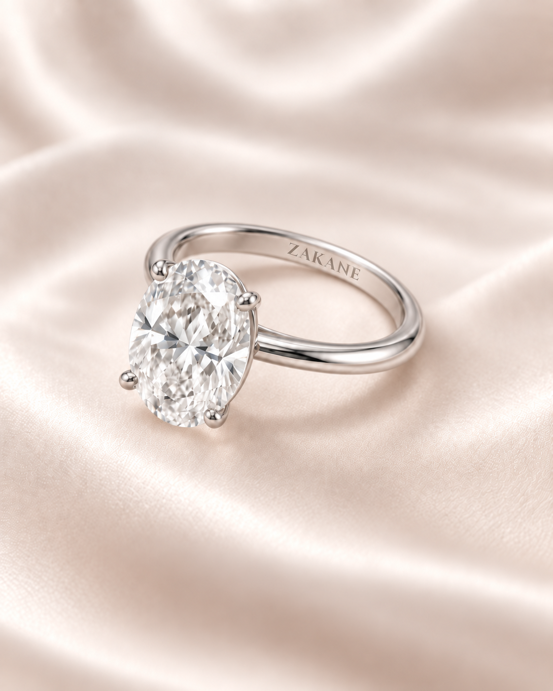 Oval Diamond Solitaire Ring