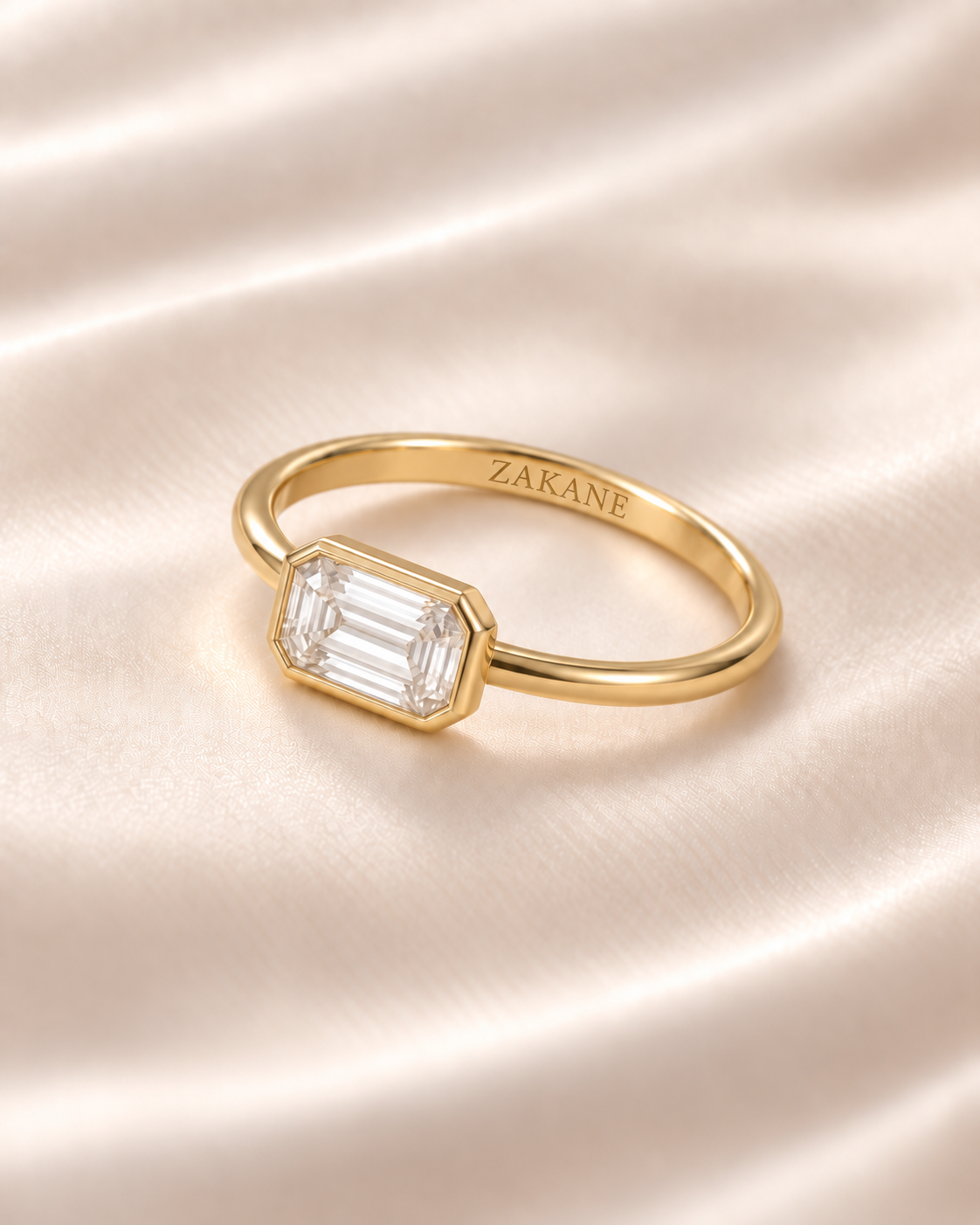 Emerald-Cut Bezel Solitaire Ring