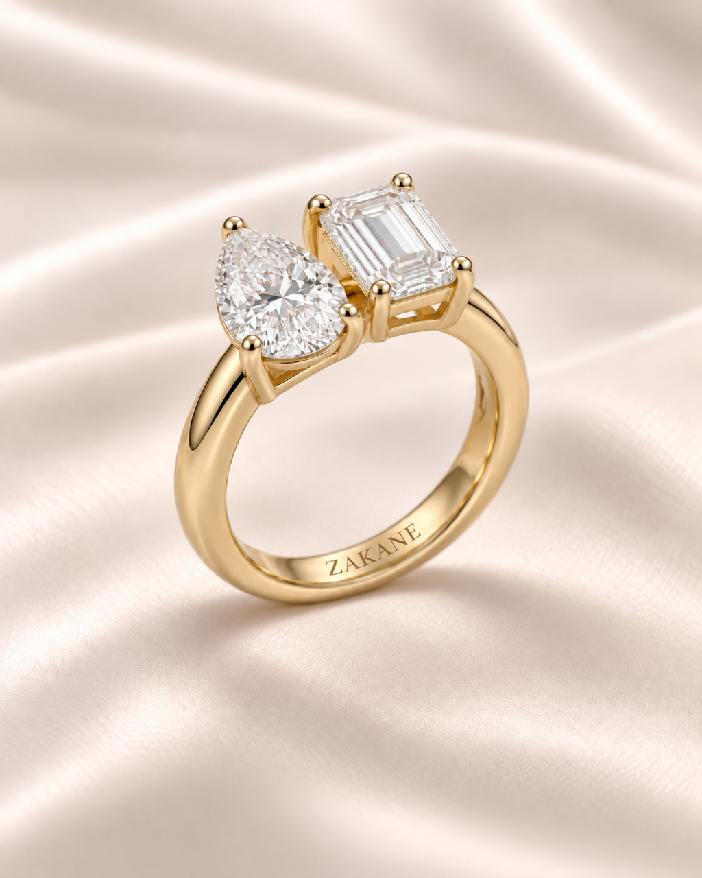 Toi et Moi Pear & Emerald-Cut Diamond Ring