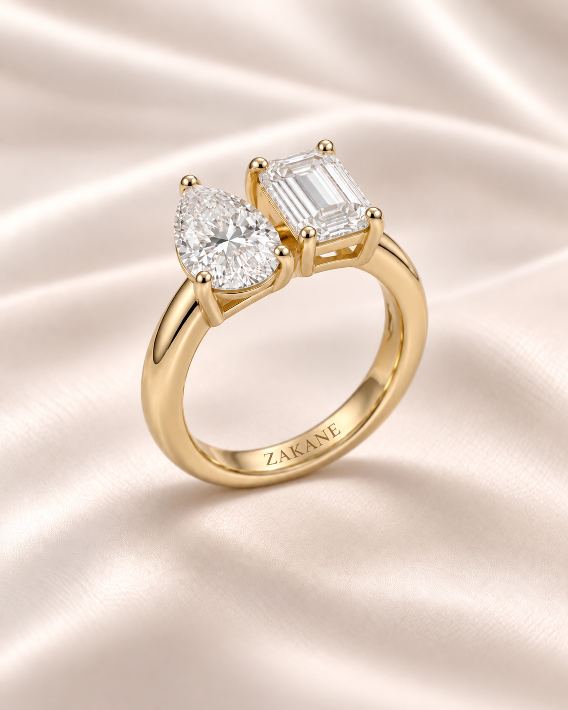 Toi et Moi Pear & Emerald-Cut Diamond Ring
