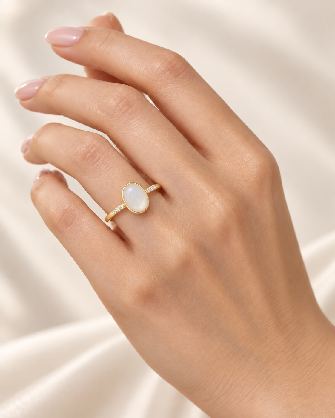 Mother Of Pearl & Diamond Accent Ring